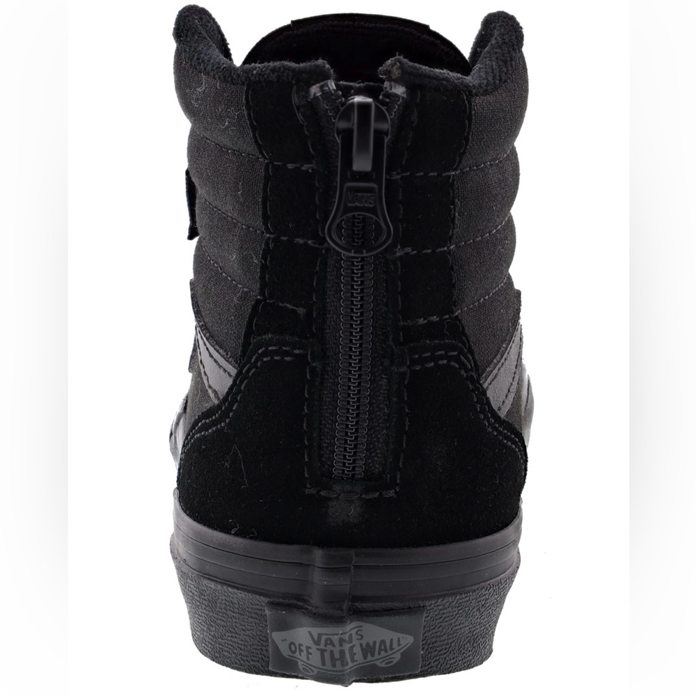 Vans Kid’s Filmore Hi Zipper Lace Up Front Black on Black Suede Canvas Skate - Picture 3 of 12